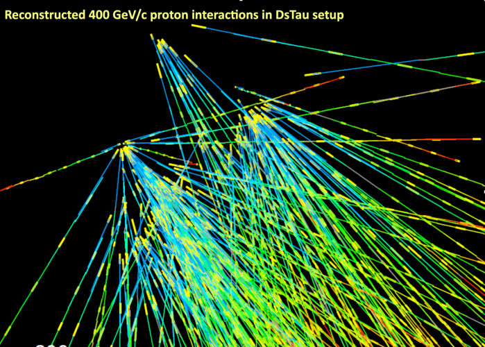 Reconstructed 400 GeV/c protons interactions in DsTau setup